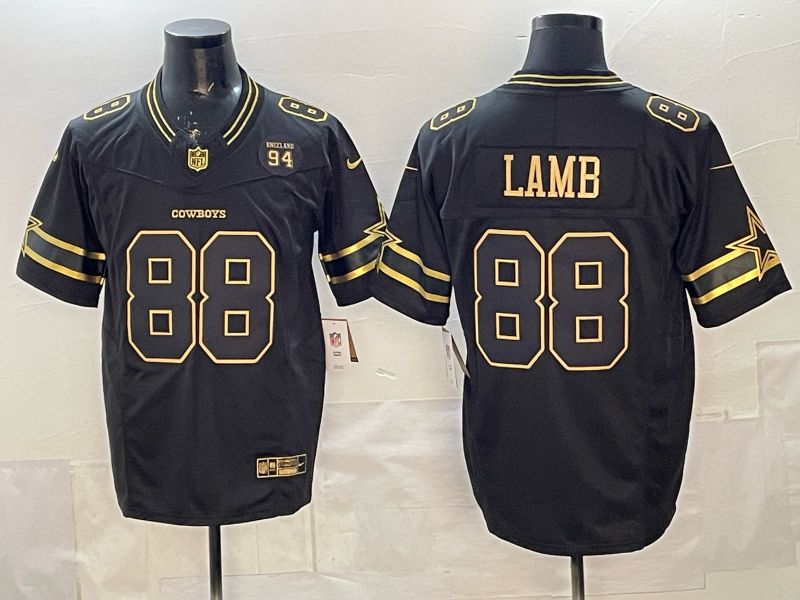 Men 2026 Dallas Cowboys #88 Lamb Black gold 6th generation Nike Limited NFL Jersey style 07